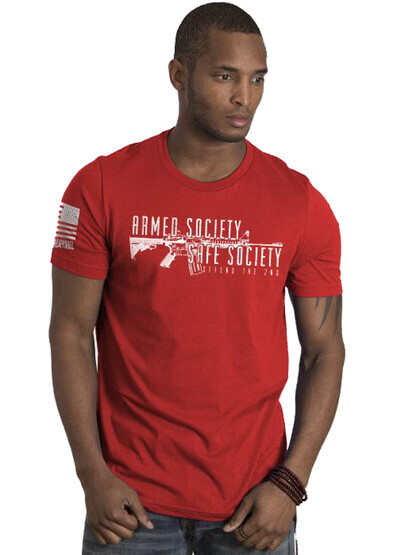 Nine Line Armed Society Defend 2A Short Sleeve T-Shirt in Red